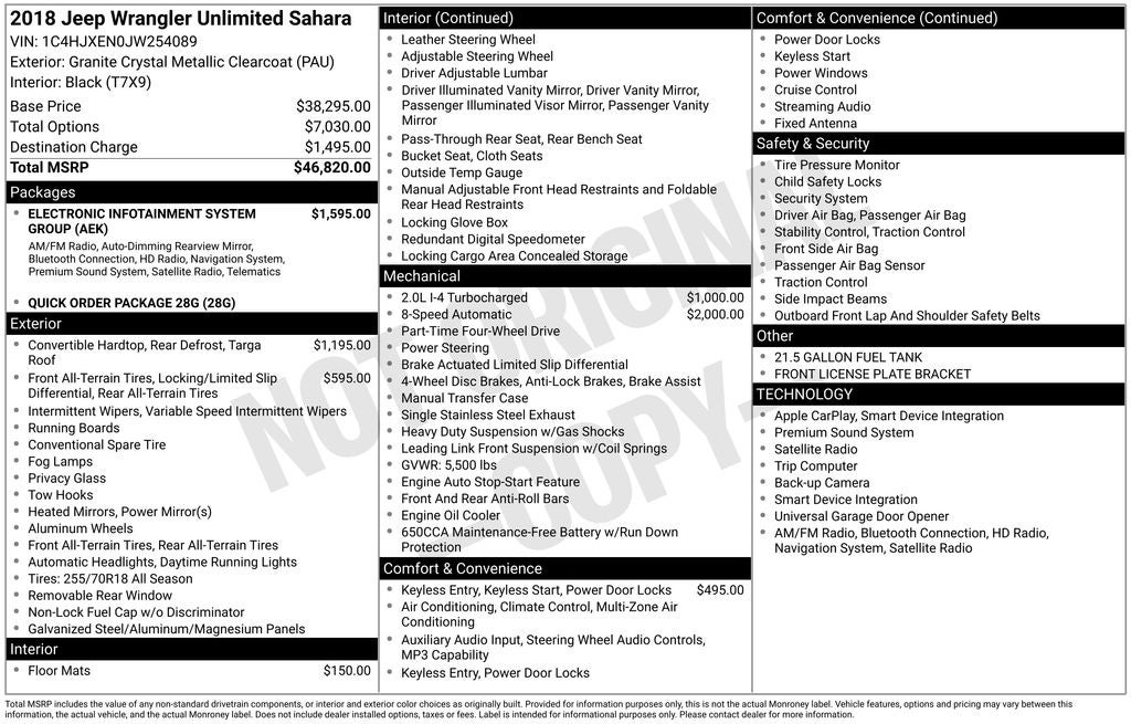 2018 Jeep Wrangler Unlimited Sahara