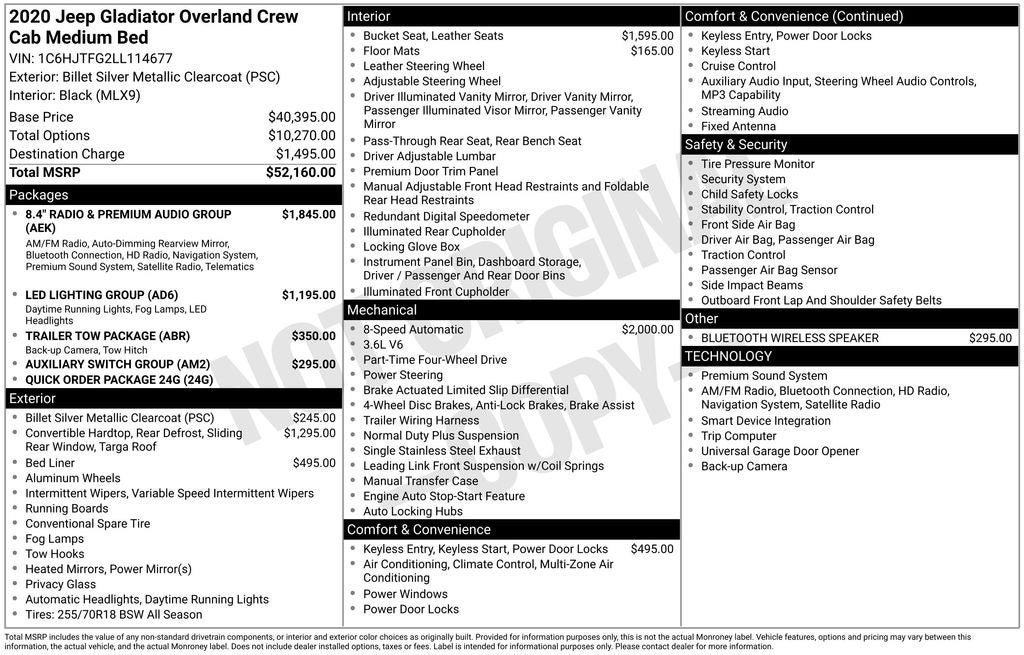 2020 Jeep Gladiator Overland
