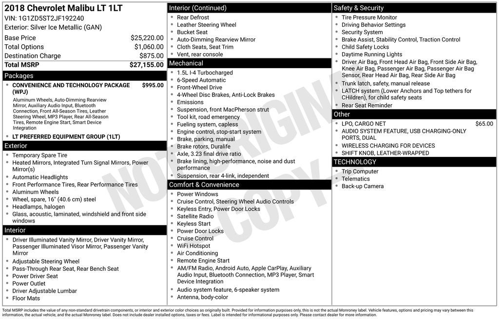 2018 Chevrolet Malibu LT