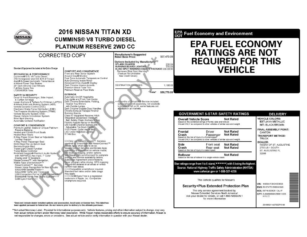 2016 Nissan Titan XD Platinum Reserve