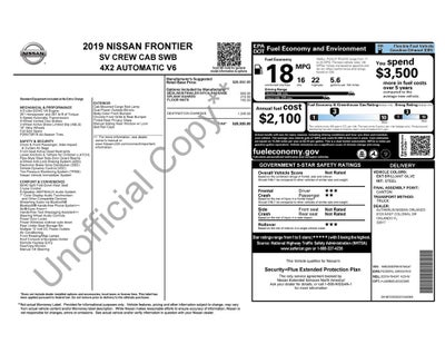 2019 Nissan Frontier SV