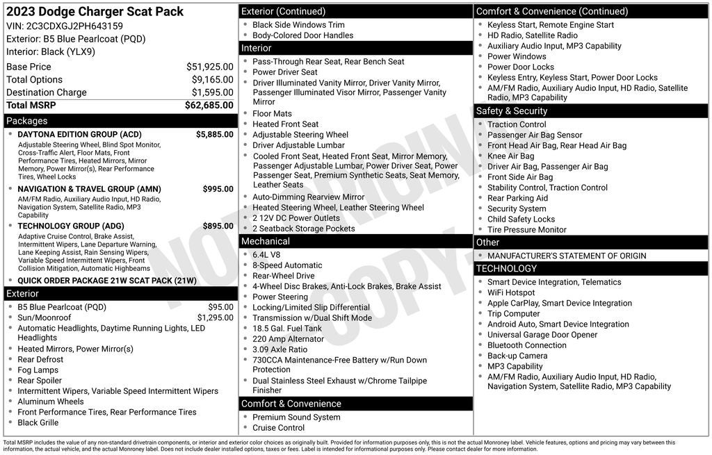 2023 Dodge Charger R/T Scat Pack DAYTONA PACKAGE