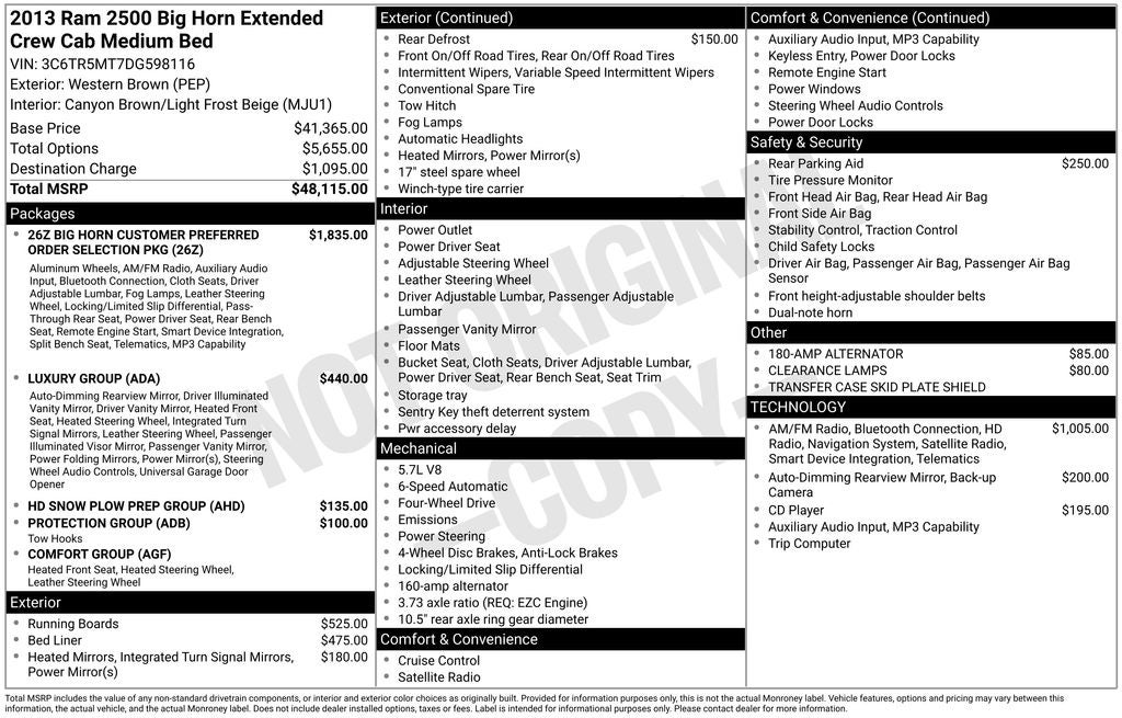 2013 RAM 2500 Big Horn