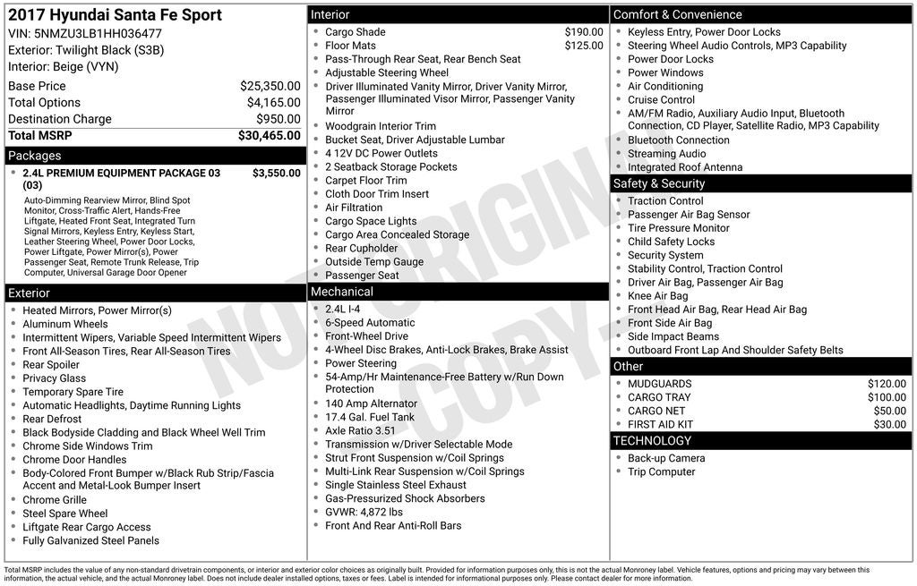 2017 Hyundai Santa Fe Sport 2.4 Base