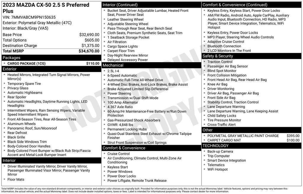 2023 Mazda Mazda CX-50 2.5 S Preferred Plus Package