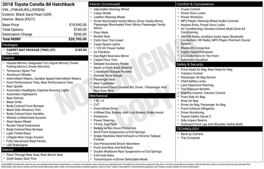 2018 Toyota Corolla iM Base