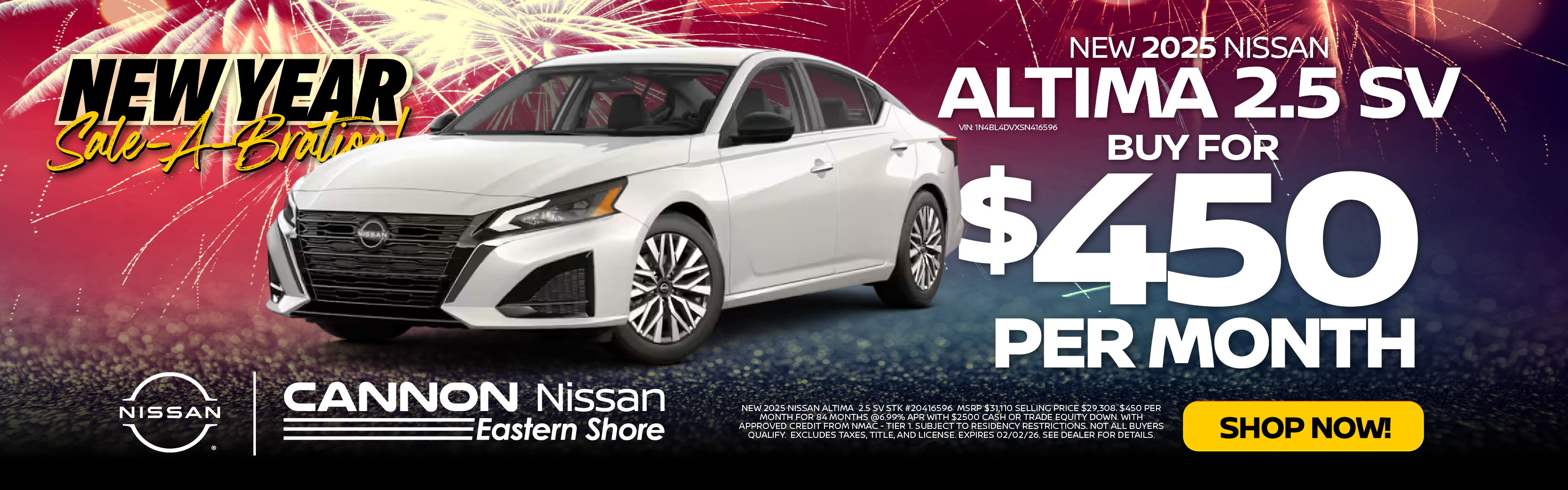 New 2025 Altima 2.5 SV