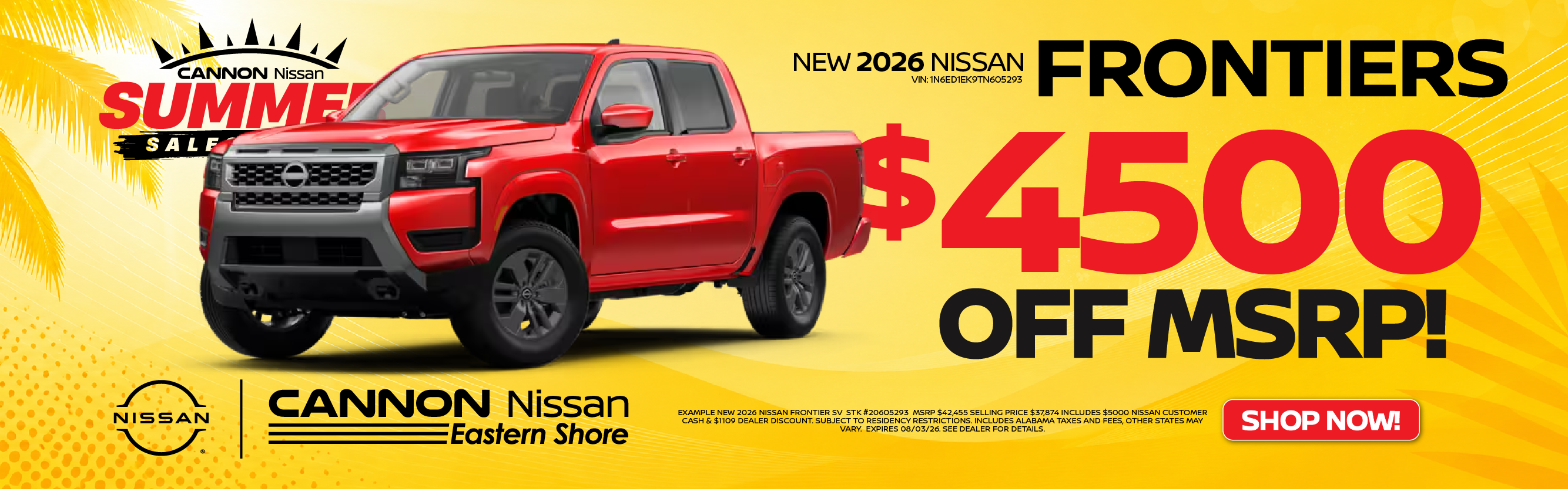 2026 Nissan Frontier Deal