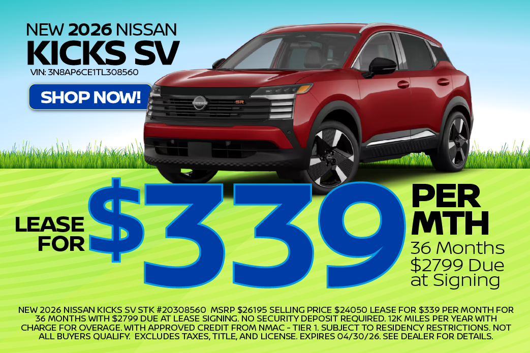 2026 Nissan KICKS Deal