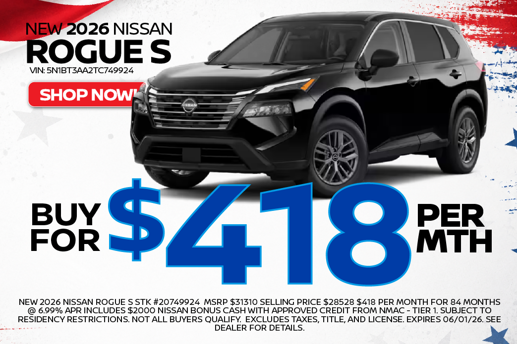 Nissan Rogue $418/Month