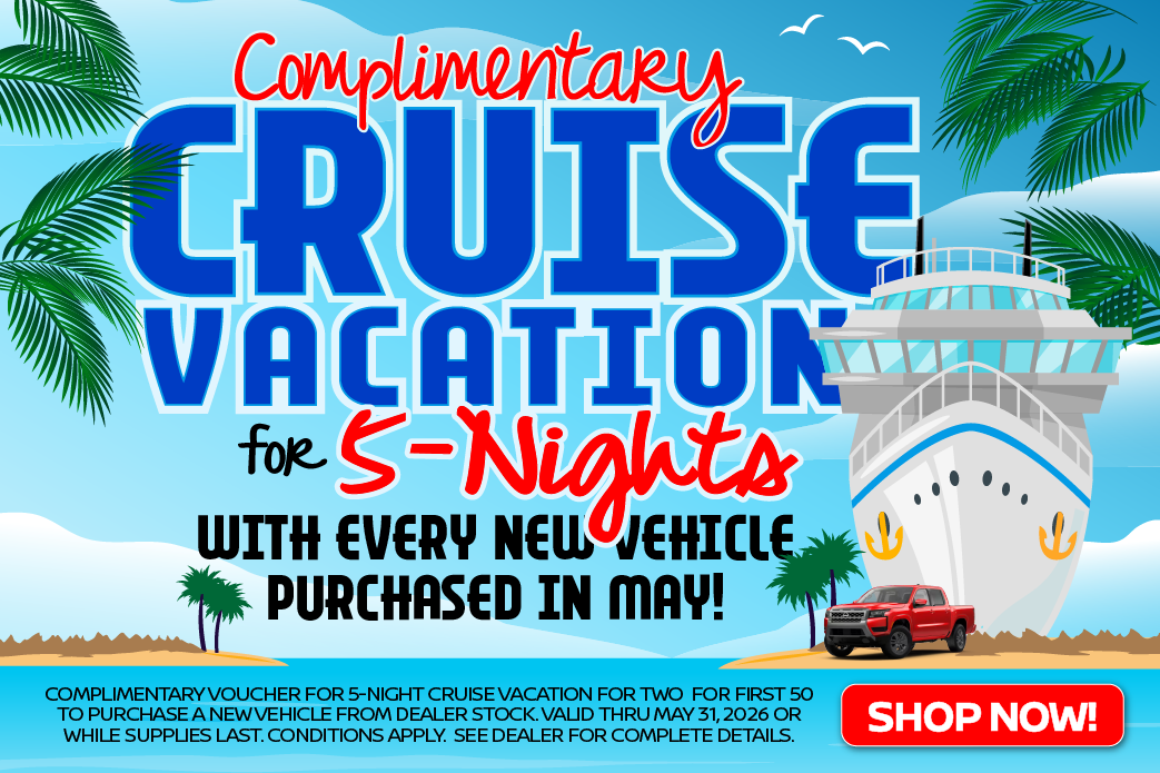 Cruise vacation with every new nissan